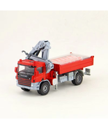 Red 1/50 Truck With Crane Toy Car Engineering Miniature Vehicle Diecast - $28.99