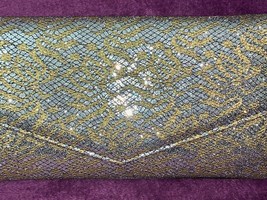 1960’s Gold &amp; Silver Micro Shimmer Clutch/Shoulder Bag - Black Rope Stra... - £19.78 GBP