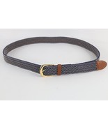 Deadstock Vintage 90s Streetwear Metal Leather Braided Stretch Belt Mens... - $41.61 CAD