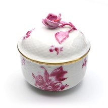 Herend Treasure Box, Porcelain Trinket Nanking Bouquet Bonboniere, Hand ... - $94.25