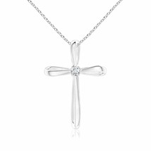 Authenticity Guarantee 
ANGARA Twisted Cross Pendant Necklace with Diamond in... - £381.85 GBP