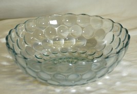 Bubble Blue Round Vegetable Bowl Glass Anchor Hocking USA - £19.77 GBP
