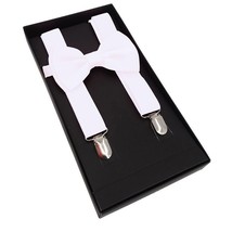 Men AB Elastic Band White Suspender With Maching Polyester Bowtie - €4,14 EUR