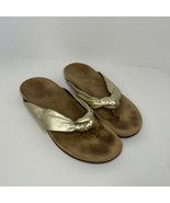 Vionic Pippa Gold Leather Knot Slide Thong Sandal Women Size 11 Flip Flop - $442.70 MXN