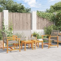 Outdoor Garden Patio 5 Piece Poly Rattan Wooden Furniture Lounge Set Cha... - £308.89 GBP