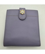 Brighton Lavender Leather Heart Wallet with Flower Charm Snap Closure - $29.99