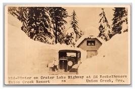 RPPC Beckelhymer Beckie&#39;s Resort Winter Union Creek Oregon OR UNP Postcard Y16 - $41.53