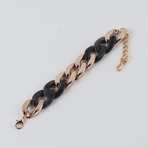 FishSheep Vintage Gold Color Acrylic Chain Bracelets Wristband Women Marbled Thi - £9.64 GBP