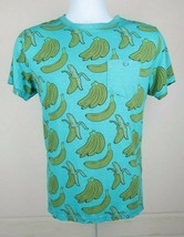 Turquoise Banana Batch Explosion w/ pocket Teal Monkey Cotton T-Shirt Size M - £9.43 GBP