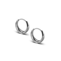 Anyco Earrings Fashion Sterling Silver Simple Punk Circle Huggies Ear Buckle  - £28.37 GBP