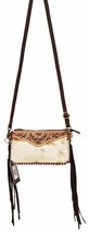 Women&#39;s Cowhide Western Floral Tooled Leather Crossbody Shoulder Bag 18R... - $59.39