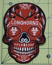 Texas Longhorns Sugar Skull NCAA Football Embroidered Iron On Patch - £9.83 GBP+