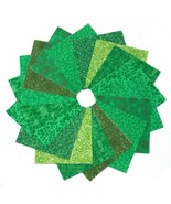 90 Pcs All Green Pre-Cut Charm Pack 5&quot; Squares 100% Cotton Fabric Quilt - $32.00