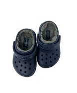 Crocs toddler 6 navy classic fleece lined slip on clog sandal shoes - £16.56 GBP