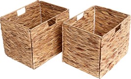 Storage Baskets Made Of Water Hyacinth ,Wicker Baskets 13.6X11X11 Inches,Folding - £45.42 GBP