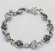 Chrome Silver Cross/Hearts/Dice Men Bracelet Trapstar Necklace Streetwear mm6 M - £14.78 GBP+