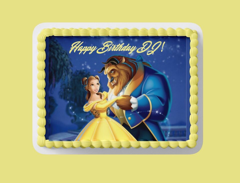 Custom Edible Birthday Cake Topper/ Peel like a sticker - $9.89