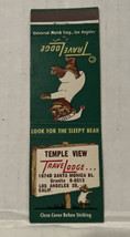 Vintage Temple View Travel Lodge Los Angeles, California Matchbook Cover - £6.92 GBP