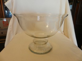 Vintage Crystal Pedestal Punch Bowl or Fruit Bowl 8.75&quot; Tall 11.5&quot; Diameter - £157.12 GBP