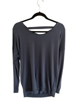 ATHLETA Womens Sweatshirt Lattice Crossback CYA Soft Modal Blue Sz Small - $18.23