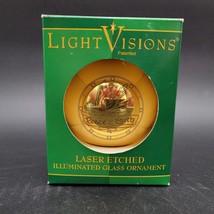 Vintage 1998 LaserArt Light Visions Laser Etched Illuminated Gold Glass Ornament - £7.75 GBP