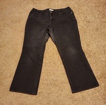 Coldwater Creek women Size P14 28 Length black straight leg jeans - £11.73 GBP