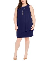 JM Collection Womens Plus Size Asymmetrical Overlay Necklace Dress 2X - £63.54 GBP