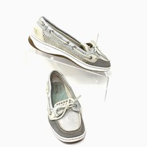 Sperry Womens Gray Silver Mesh Sides Leather Top Siders Boat Shoes Size 5 M - £13.94 GBP