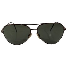 Serengeti 6826 Vintage Aviator Sunglasses Medium Brown Green Lenses Made Italy - £88.39 GBP