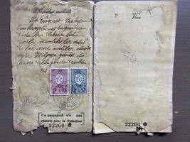 Vecchio documento di viaggio Turchia visto palestinese anni &#39;20 (parte d... - $18.80