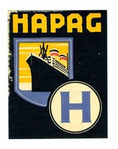 HAPAG 1930&#39;s Baggage Sticker Hamburg American Line  - £11.07 GBP