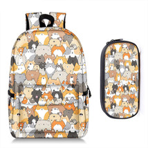 Cute Kitten Cats / Puppy Dogs Print Backpack + Pencil Bag for Teenager Boy Girl  - £51.70 GBP