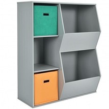 Kids Toy Storage Cabinet Shelf Organizer -Gray - Color: Gray - $123.29