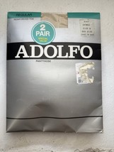 NOS 2 Prs Vintage Adolfo Pantyhose Regular Size B Oatmeal Up To 5’10” - ... - $196.67 MXN