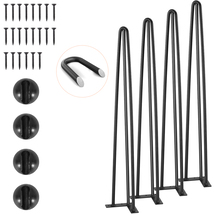 VEVOR Hairpin Table Legs 28&quot;, Set of 4 Legs 900lbs Load Capacity, 3 Rods... - $47.45 CAD