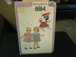 Simplicity 8814 Toddler Girl&#39;s Dress Pattern - Size 1/2 &amp; 1 Chest 19-20 - $10.47