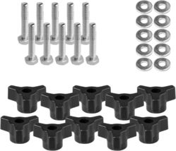 POWERTEC 71068 T Track Knob Kit with 1/4-20 by 1-1/2&quot; Hex Bolts and Wash... - $15.13