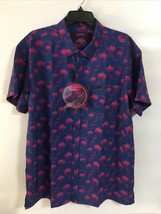 Retro Rifle Rising Palm Shirt Mens 2XL Purple Handgun All Over Print But... - $49.49