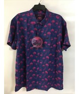 Retro Rifle Rising Palm Shirt Mens 2XL Purple Handgun All Over Print But... - $49.49