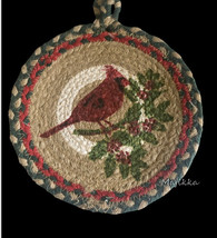 House and Garden Cardinal Bird Christmas Holiday Trivets 8&quot; Red Green Se... - £18.33 GBP