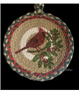 House and Garden Cardinal Bird Christmas Holiday Trivets 8&quot; Red Green Se... - £18.48 GBP