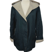 Vtg Portrait Womens Size L Hooded Jacket Heavy Windbreaker Coat Reversable - £46.90 GBP