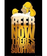 THE SIMPSONS ~ HOMER BEER TEMPORARY SOULTION 24x36 CARTOON POSTER NEW/RO... - £6.86 GBP