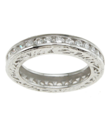 1.25 CT Sterling Silver Rhodium Finish Brilliant Eternity Channel Set Ba... - $68.53 CAD