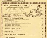 JR&#39;s Place Early Bird Dinner Menu Ramada Inn Towers Overland Park Kansas  - $17.82