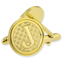 Letter J alphabet initials Cufflink Set Gold or Silver - £30.36 GBP