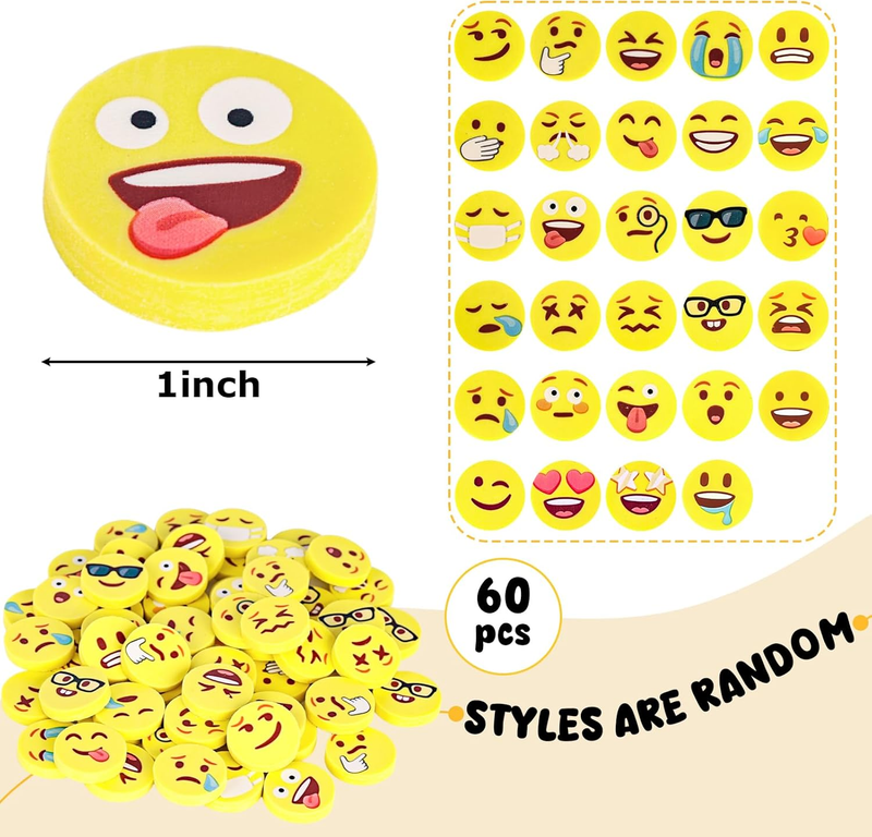 Lovestown Mini Erasers Bulk for Kids, 60 Pcs Fun Mini Cute Erasers for Back to S Item image 3