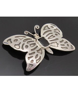 925 Sterling Silver - Vintage Lab Spinel Onyx Butterfly Brooch Pin - BP1... - $83.89