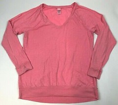 VS Pink VICTORIA&#39;S Secret HOT Pink V-NECK SleepShirt LIGHTWEIGHT Sleepwe... - £8.53 GBP