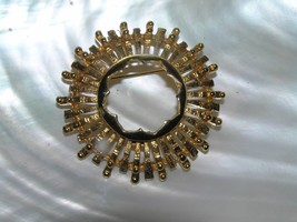 Estate Signed Open Circle Atomic Spray Goldtone Pin Brooch – marked on b... - $10.39